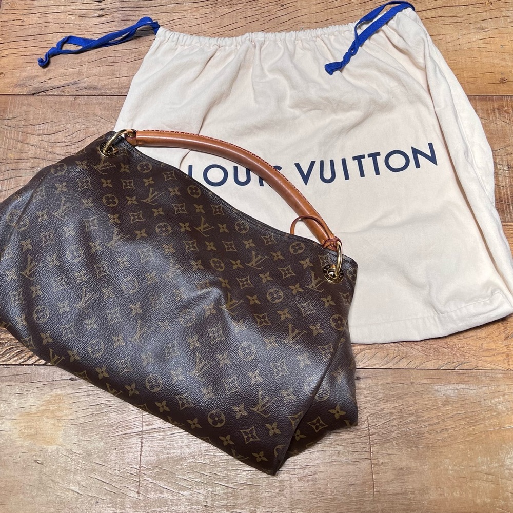 Monogram, handcrafted braided leather canvas artsy bag.
Gold hardware